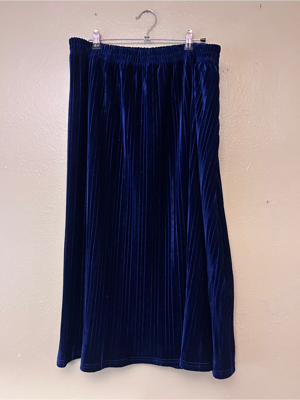 Blue Velvet Whimsigoth Witchy Boho Pleated Maxi Skirt - Women